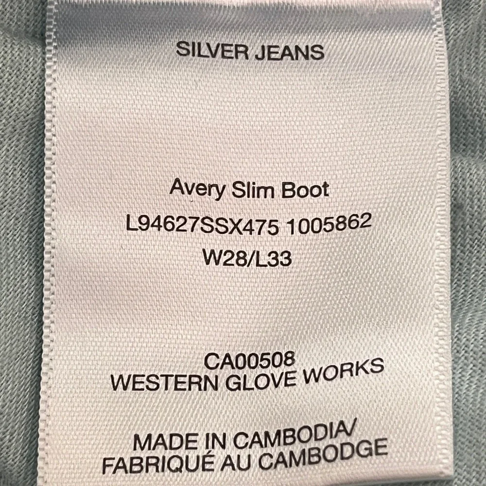 Silver Jeans Avery Slim Boot Jeans Women 28x33 Tall Wash Stretch Y2K‎ Bootcut